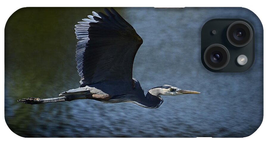 Great Blue Heron iPhone Case featuring the photograph Blue Heron Skies by Saija Lehtonen