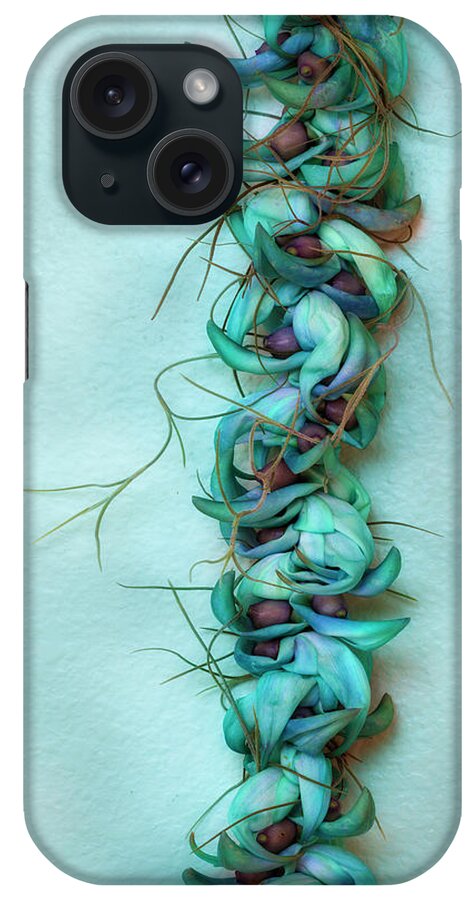 Blue iPhone Case featuring the photograph Blue Jade Lei with Hinahina by Jade Moon