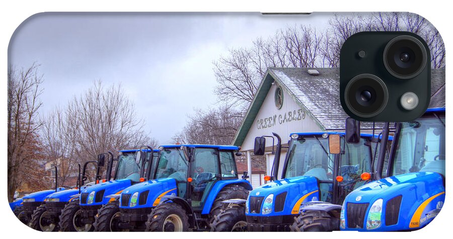 Tractor iPhone Case featuring the photograph Blue Line Up by Cricket Hackmann