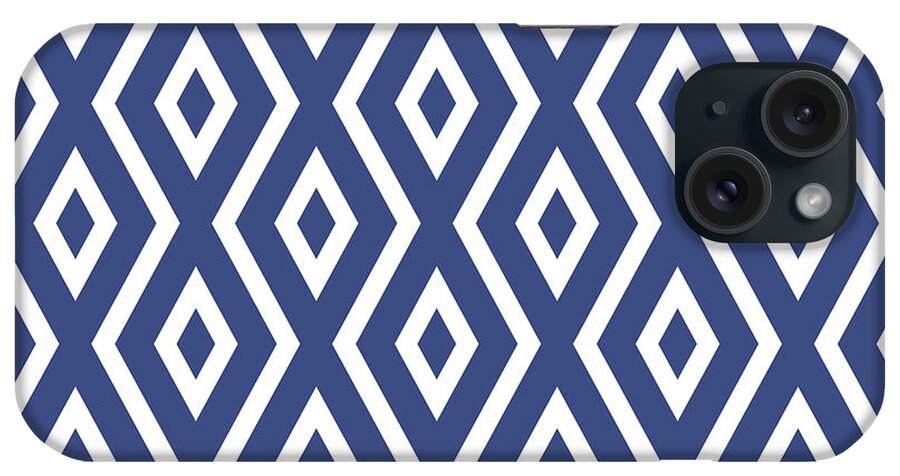 Blue And White iPhone Case featuring the mixed media Blue Pattern by Christina Rollo