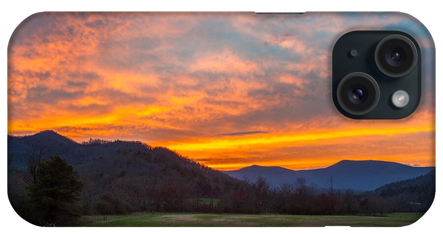 Sunset iPhone Case featuring the photograph Blue Ridge Mountains GA Wolffork Valley Sunset by Robert Stephens