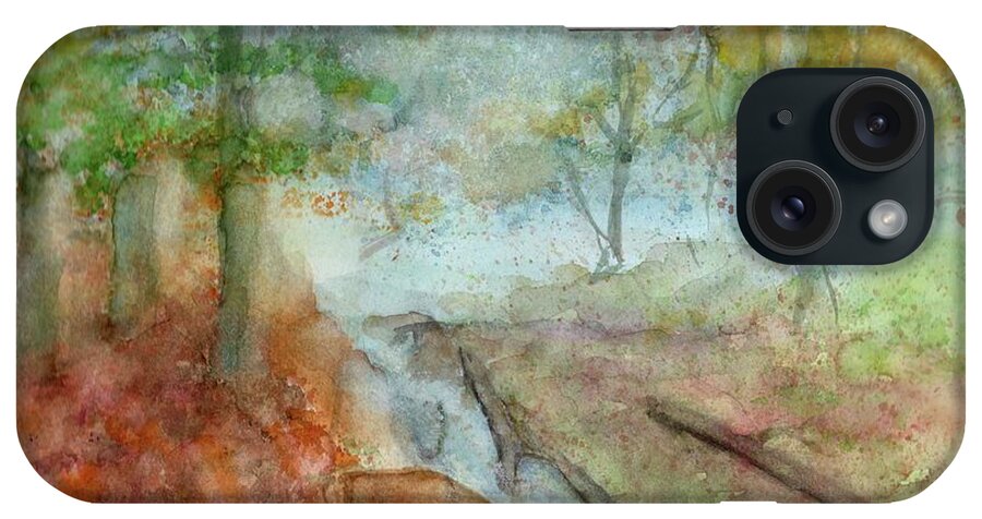  iPhone Case featuring the painting Blue Ridge Mountains memories by Doris Blessington