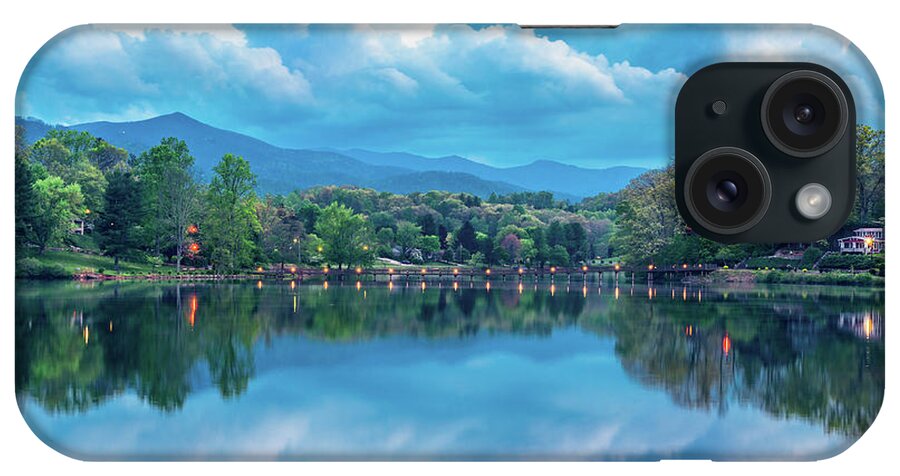 Lake iPhone Case featuring the photograph Blue Ridge Mountains NC Junaluska Blue Hour by Robert Stephens