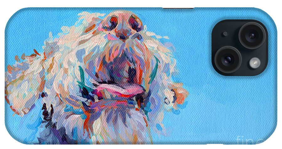 Labradoodle iPhone Case featuring the painting Blue Skies by Kimberly Santini