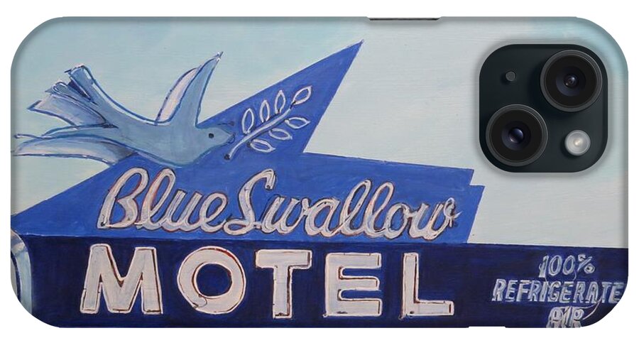 West iPhone Case featuring the painting Blue Swallow by William Brody