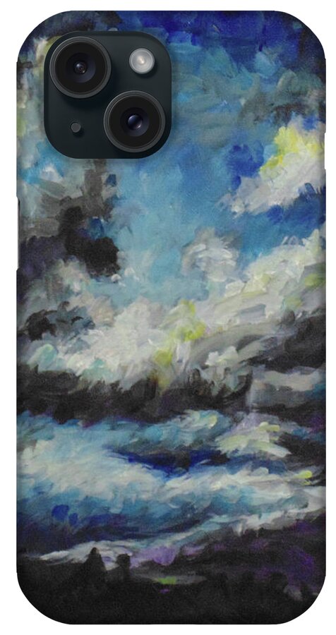 Silhouette iPhone Case featuring the painting Blue Tempest by Susan Moore