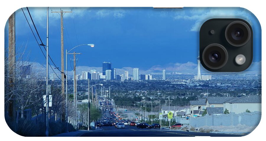 iPhone Case featuring the photograph Blue Vegas by Carl Wilkerson