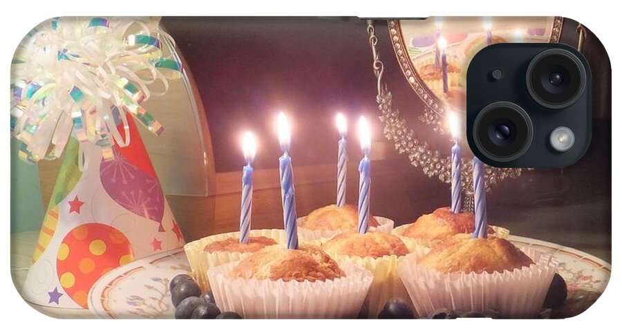 Muffins iPhone Case featuring the photograph Blueberry Muffin Birthday by Denise F Fulmer