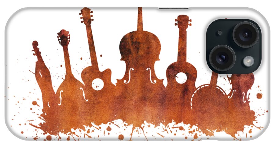 Rhythm And Roots iPhone Case featuring the digital art Bluegrass Explosion by Heather Applegate