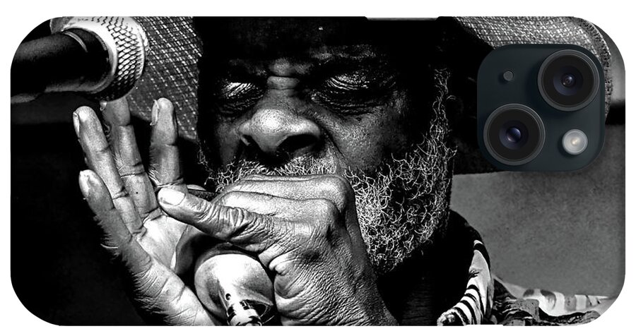 Blues iPhone Case featuring the photograph Blues Harp BW by C H Apperson