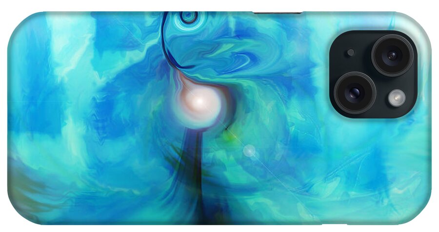 Bluescape iPhone Case featuring the digital art Bluescape by Linda Sannuti