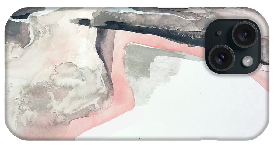 Original Watercolors iPhone Case featuring the painting Blushing Grey 2 by Chris Paschke