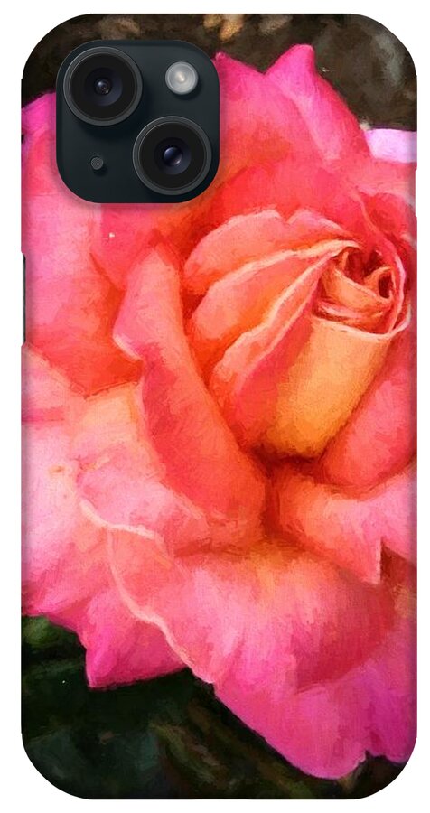 Rose iPhone Case featuring the digital art Blushing Rose by Charmaine Zoe