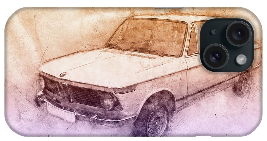 Bmw 02 Series iPhone Case featuring the mixed media BMW 02 Series 2 - Ececutive Car - 1966 - Automotive Art - Car Posters by Studio Grafiikka