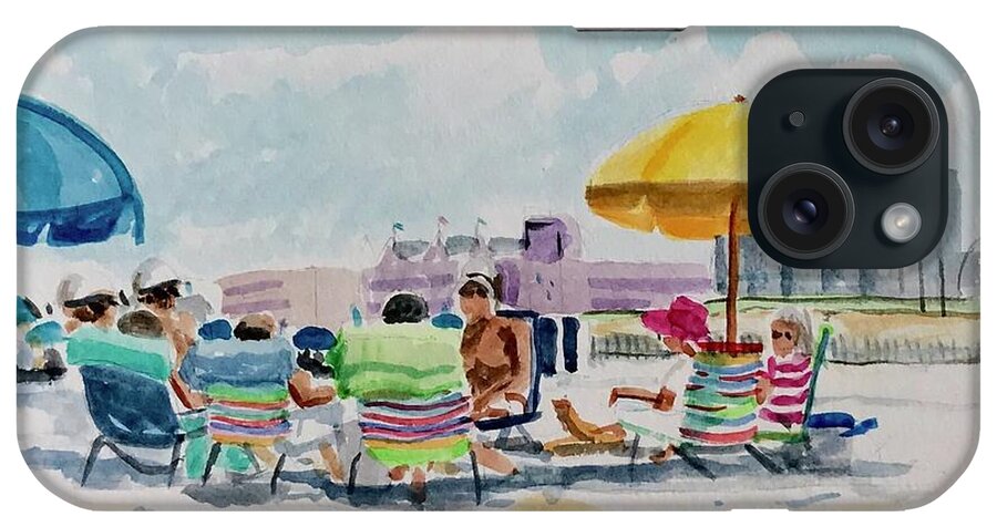 Beachwatercolor iPhone Case featuring the painting Board Meeting by Maggii Sarfaty