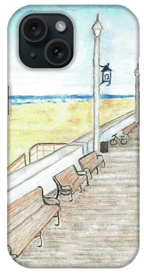Boardwalk iPhone Case featuring the drawing Boardwalk by Sarah Warman