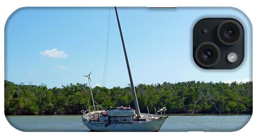 Photography iPhone Case featuring the photograph Boat and Island by Francesca Mackenney