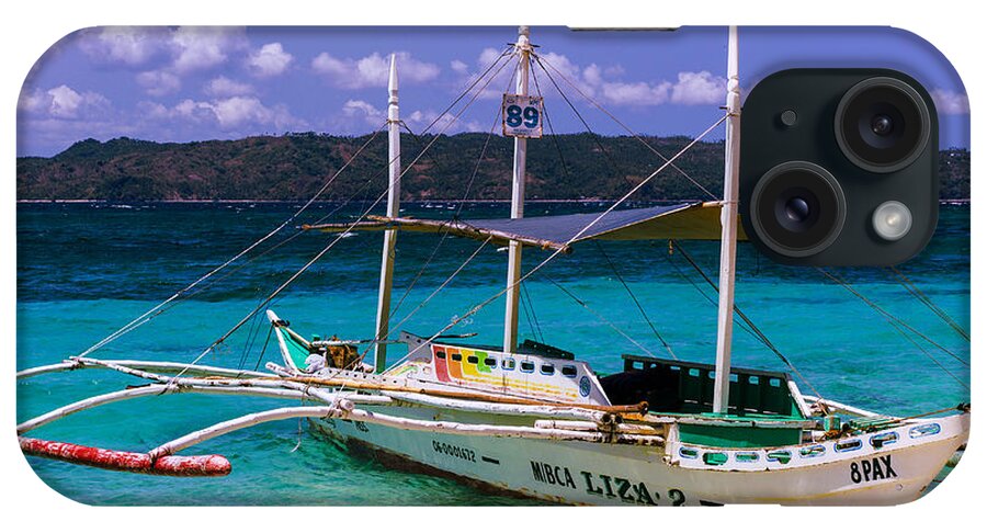 Boat iPhone Case featuring the photograph Boat on Puka Beach, Boracay Island, Philippines by Judith Barath