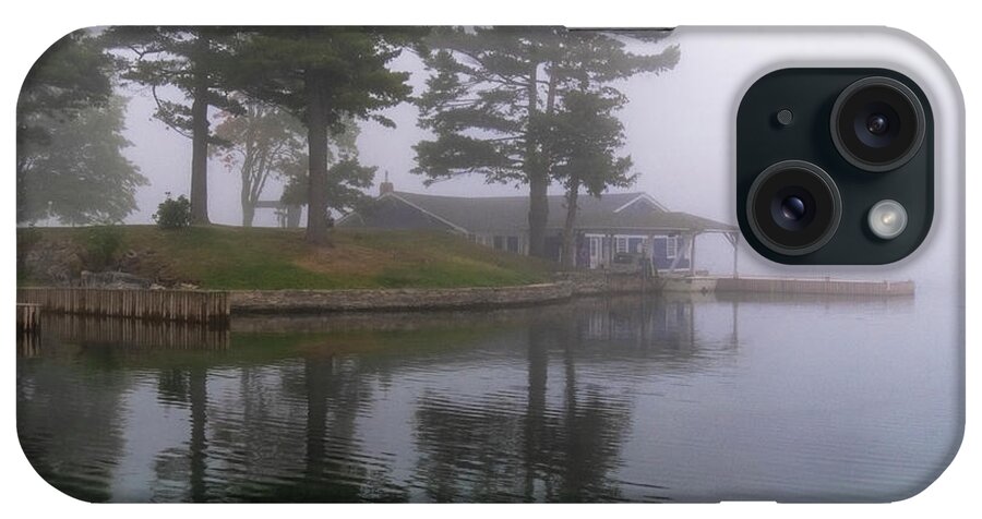 St Lawrence Seaway iPhone Case featuring the photograph Boathouse In Fog by Tom Singleton