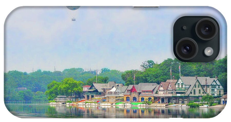 Boathouse iPhone Case featuring the photograph Boathouse Row and the Zoo Balloon in Philadelphia by Bill Cannon