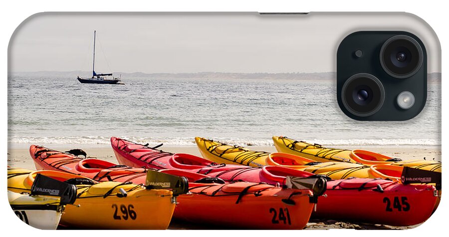 Monterey Bay iPhone Case featuring the photograph Boats on the shore by Tom Potter