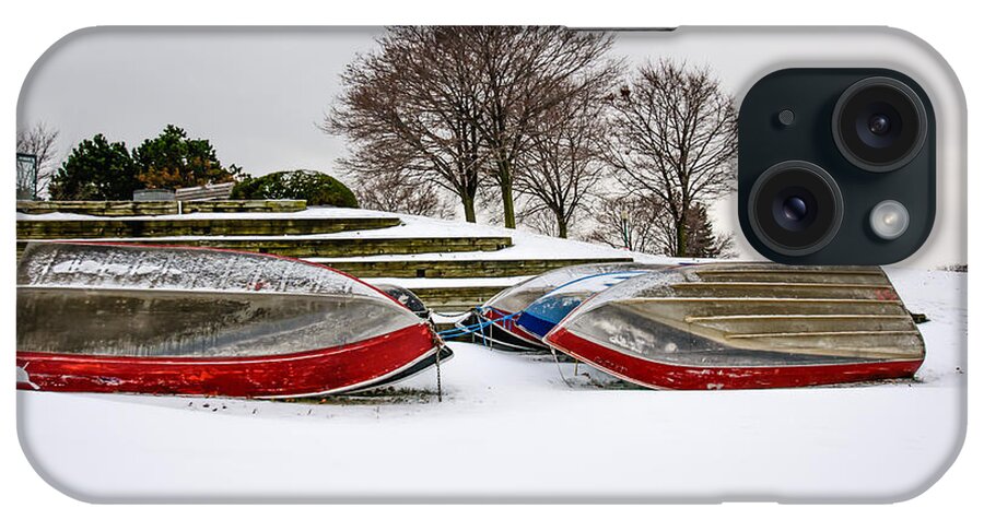  iPhone Case featuring the photograph Boats waiting on Spring by James Canning