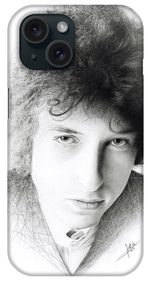 Dylan iPhone Case featuring the drawing Bob Dylan by Christian Klute