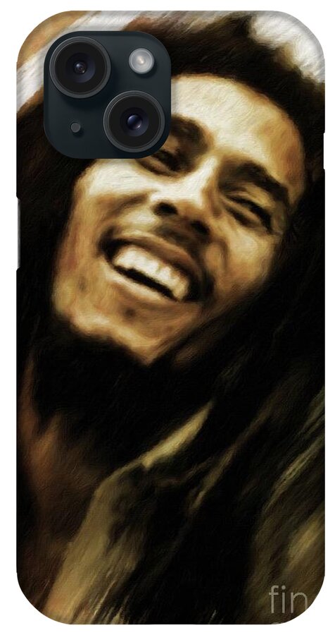 Bob iPhone Case featuring the painting Bob Marley, Music Legend by Esoterica Art Agency