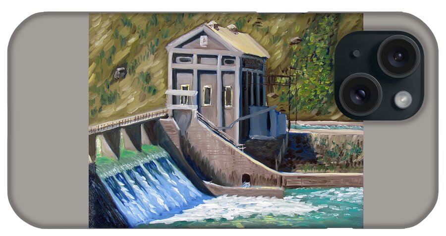Boise iPhone Case featuring the painting Boise Diversion Dam by Kevin Hughes