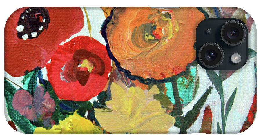 Bold iPhone Case featuring the painting Bold Brilliant Blooms by Robin Pedrero