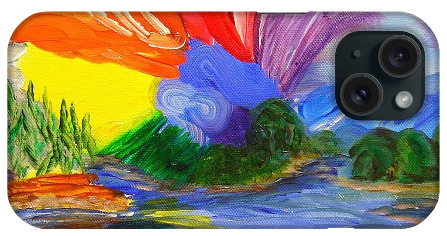 Bold iPhone Case featuring the painting Bold New Day - or a trip around my palette by Peggy King