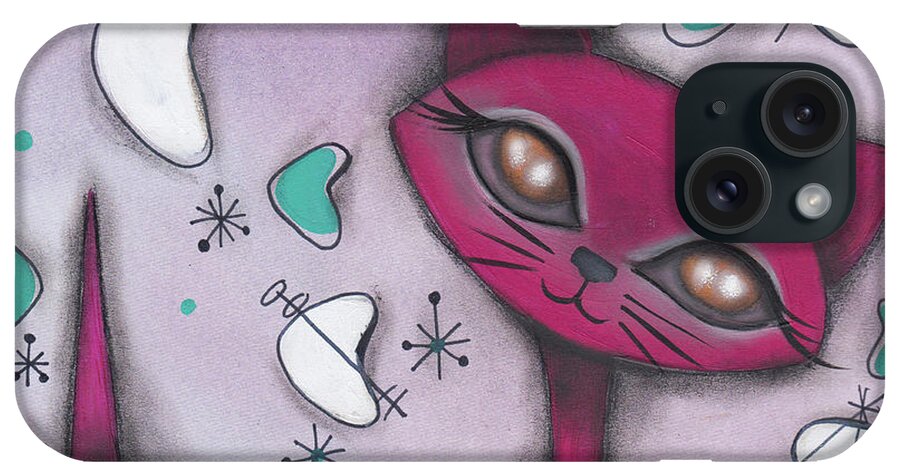 Cat iPhone Case featuring the painting Bonnie Cat by Abril Andrade