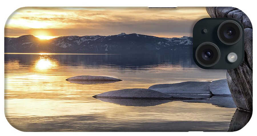 Lake iPhone Case featuring the photograph Bonsai sunset by Martin Gollery