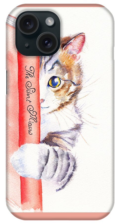 Cats iPhone Case featuring the painting Book Interrupted by Debra Hall