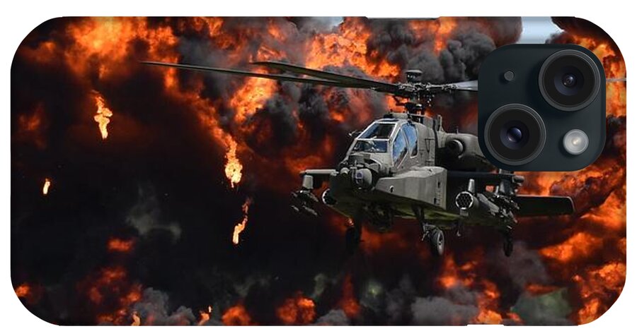 Ah-64 Apache Attack Helicopter iPhone Case featuring the photograph Boom by Chip Gilbert