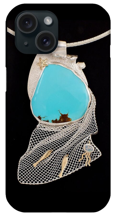 Ocean iPhone Case featuring the jewelry Bord de Mer or Sea Shore Necklace by Marie-Claire Dole