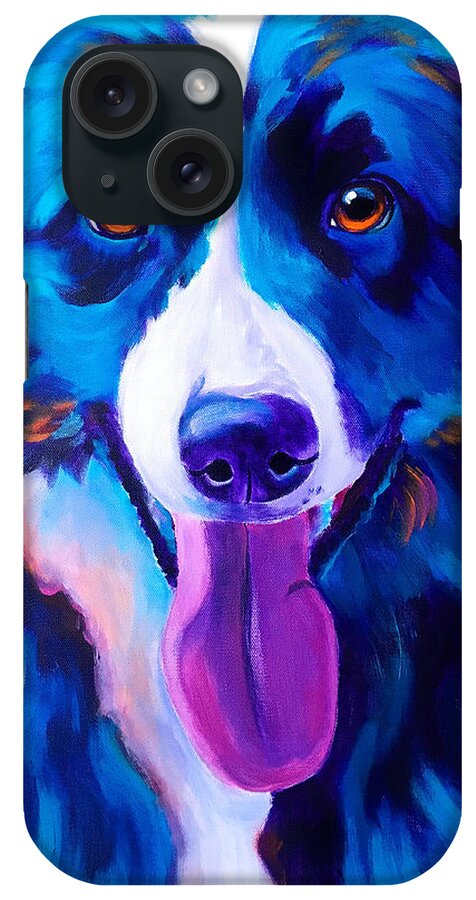 Pet iPhone Case featuring the painting Border Collie - Jinx by Dawg Painter