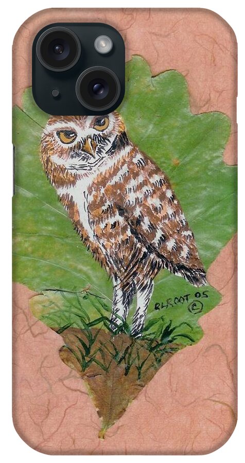 Bird iPhone Case featuring the painting Borrowing Owl by Ralph Root