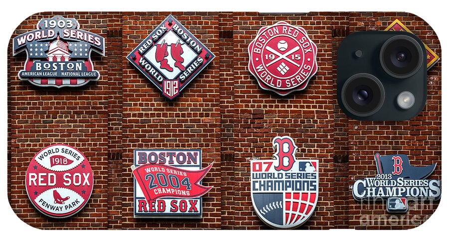 Red Sox iPhone Case featuring the photograph Boston Red Sox World Series Emblems by Diane Diederich