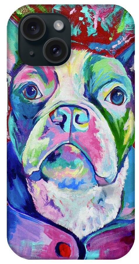  iPhone Case featuring the painting Boston Terrier by Janice Westfall