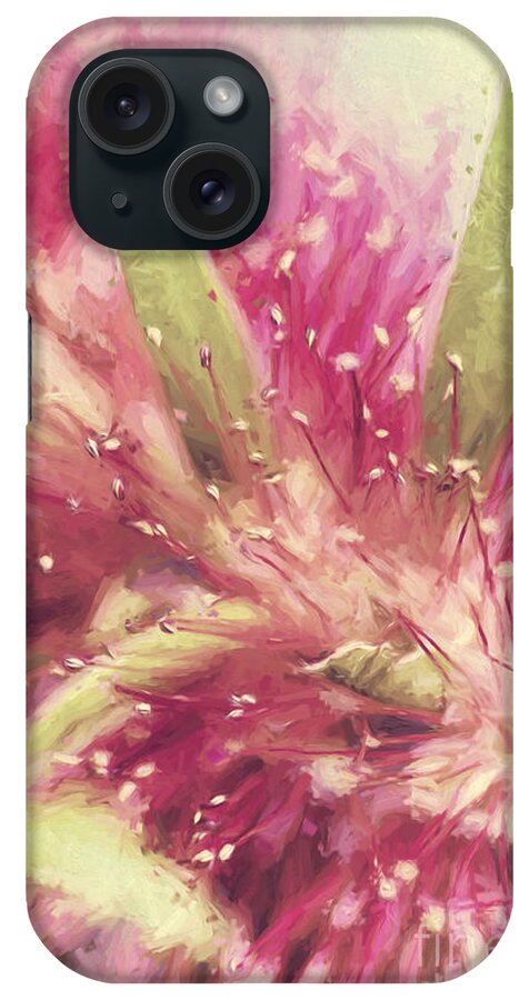 Illustration iPhone Case featuring the photograph Bottle Brush flower species digital painting by Jorgo Photography