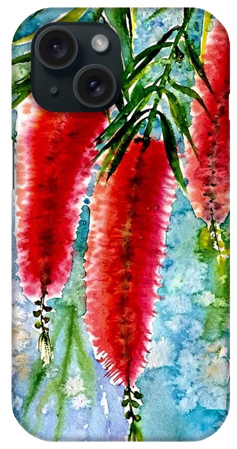 Nature iPhone Case featuring the painting Bottlebrush tree by Katerina Kovatcheva
