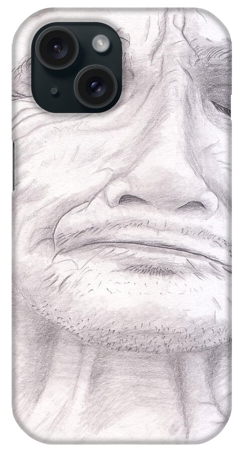 Bou Meng iPhone Case featuring the drawing Bou Meng by Martin Valeriano