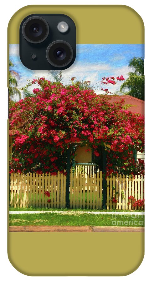 Photography iPhone Case featuring the photograph Bougainvillea Cottage by Kaye Menner by Kaye Menner