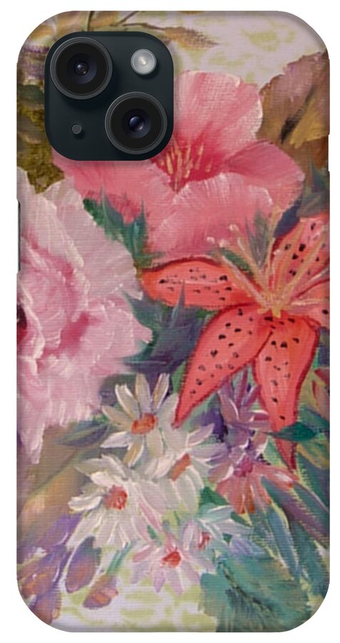 Rose iPhone Case featuring the painting Bouquet by Quwatha Valentine