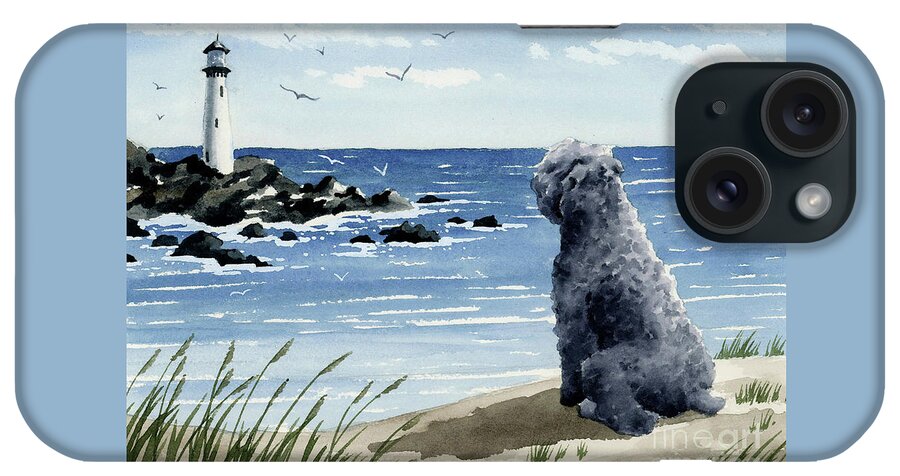 Bouvier Des Flandres iPhone Case featuring the painting Bouvier Des Flandres at the Beach by David Rogers