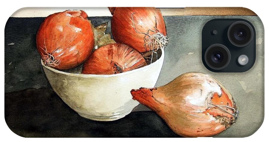 Still Life iPhone Case featuring the painting Bowl of Onions by Paul Dene Marlor