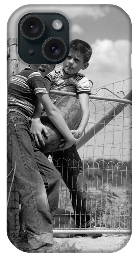 1950s iPhone Case featuring the photograph Boys Stealing A Watermelon, C.1950s by H Armstrong Roberts and ClassicStock