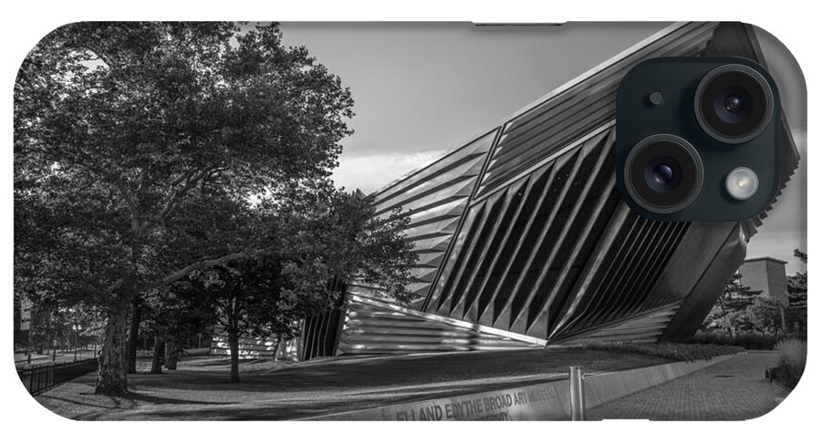 Michigan State iPhone Case featuring the photograph Brad Art Museum Black and White 2 by John McGraw