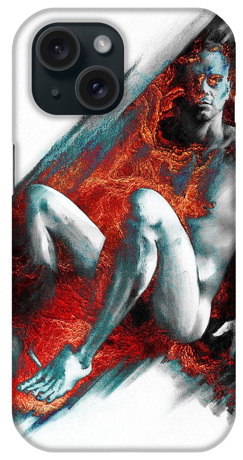 Figurative iPhone Case featuring the drawing Bradley with Mood Texture by Paul Davenport